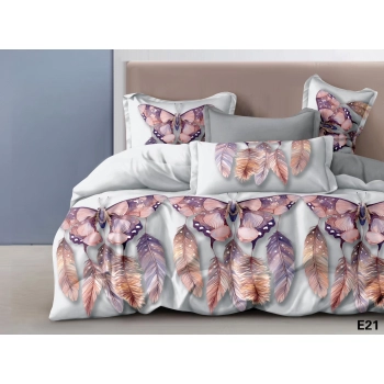 Pościel 160x200 Bawełna Satynowa fioletowe motle PK476